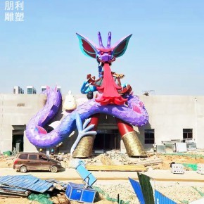 订做龙头雕塑工厂 园林景观小品半身龙雕塑 环境龙头雕塑